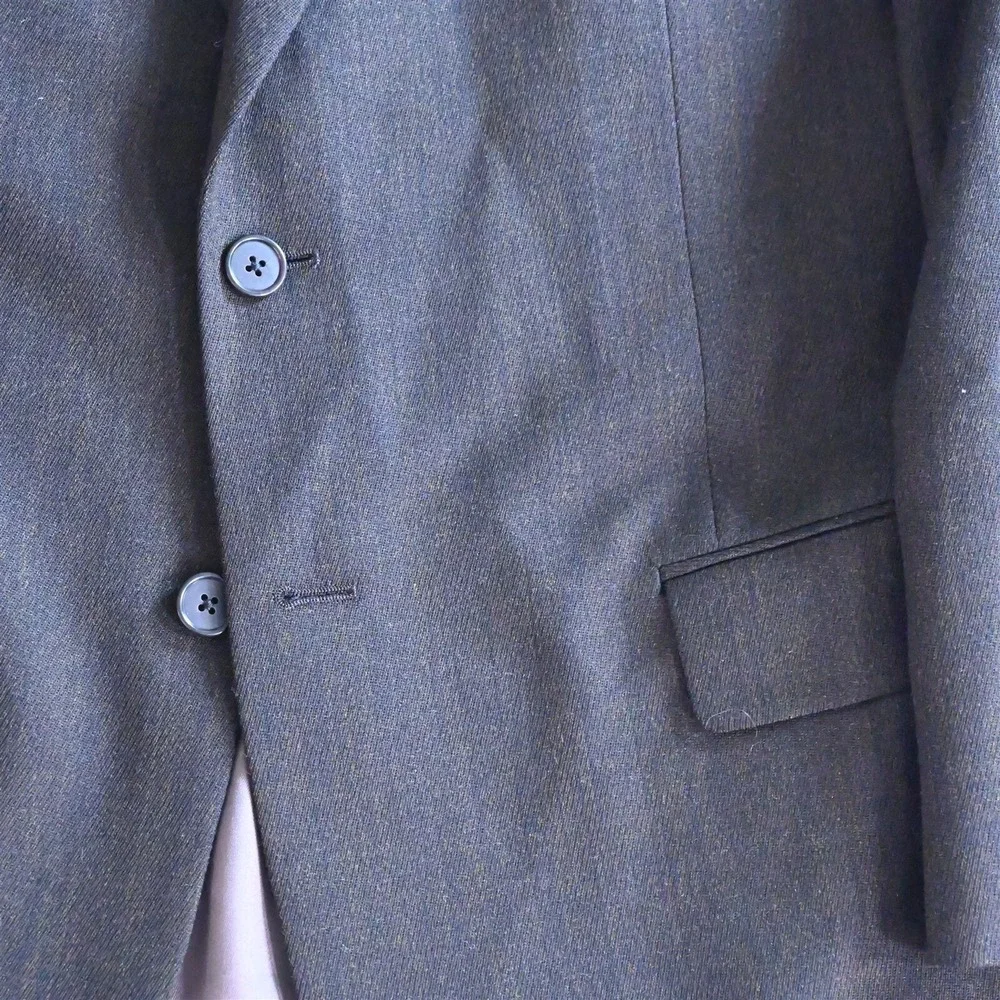 Vtg Tallia USA Made 42L 34x32 Brown 100%‎ Wool Mens Jacket Pants Suit